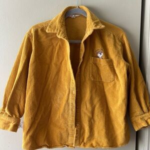 Puella Cute Shiba Inu Embroidery Corduroy Shirt